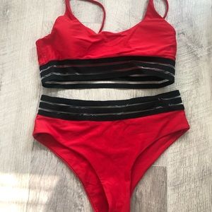 Red bathing suit